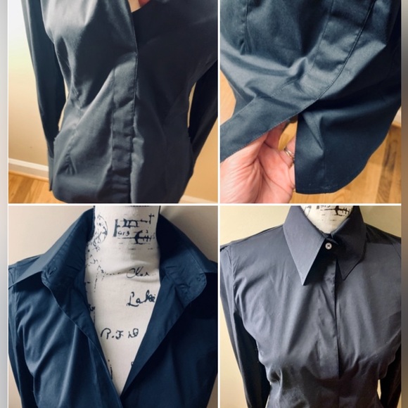 Armani Collezioni US6 Killer Vintage/Blk Top button pullover side-zip 🤩 blouse - Picture 6 of 16